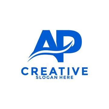 Letter AP initial Modern and strong With Wave logo design, Initial Letter L.. Stock Illustration