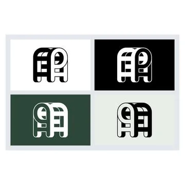 Letter AP Monogram Logo Design Vector Set Stock Illustration
