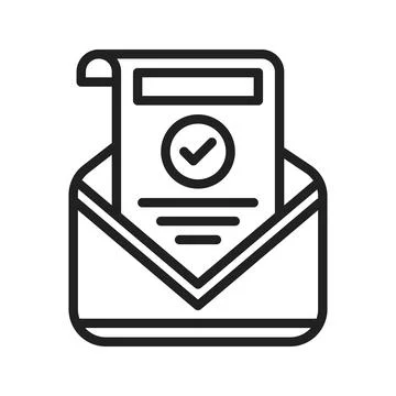 Letter Approved Icon Image. Stock Illustration