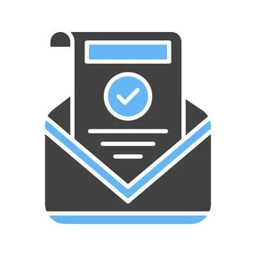 Letter Approved Icon Image. Stock Illustration