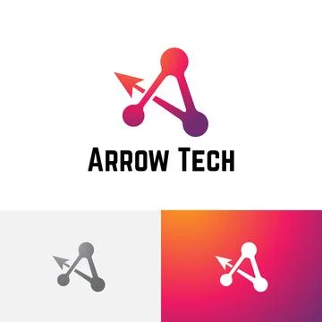 A Letter Arrow Bow Technology Science Simple Modern Logo Stock Illustration