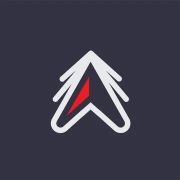 A letter arrow icon vector concept design template Иллюстрация