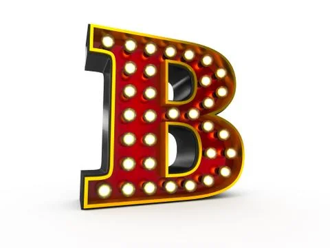 Letter B 3D Broadway Style Stock Illustration