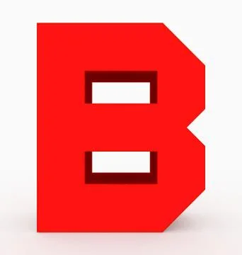 Letter B 3d cubic red isolated on white Stock Illustration