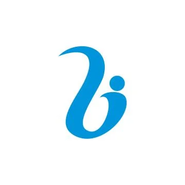 Letter b abstract human shape logo Stock Illustration