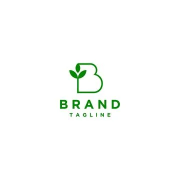 Letter B and Leaf Icon Stock Illustration