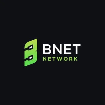 Letter B and network link logo icon vector template on black background Stock Illustration