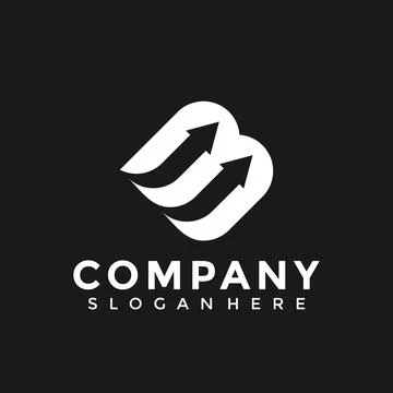 Letter B Up Arrow Monogram logo design element vector Illustration Illustrazione stock