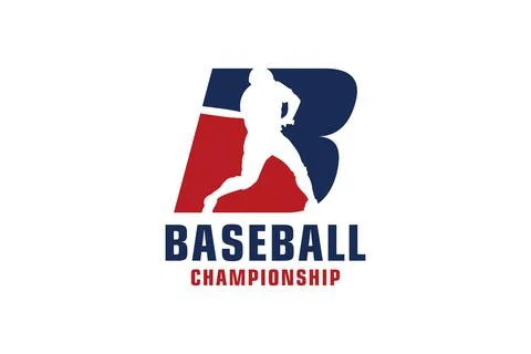 Letter B with Baseball Logo Design. Vector Design Template Elements for Spo.. Illustrazione stock