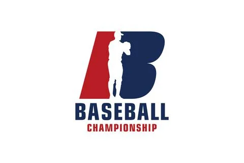 Letter B with Baseball Logo Design. Vector Design Template Elements for Spo.. Illustrazione stock