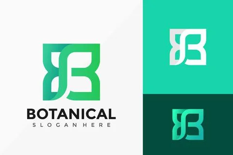 Letter B Botanical Creative Logo Vector Design. Abstract emblem, designs conc イラスト素材