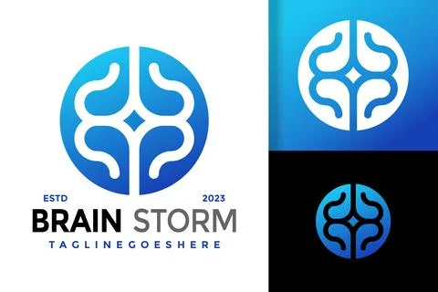 Letter B Brain Storm Logo vector icon illustration Stockillustratie
