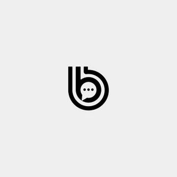 Letter B Chat Talk Logo Template Vector Design Stock Illustration