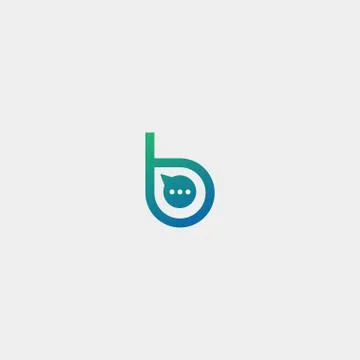 Letter B Chat Talk Logo Template Vector Design Stock Illustration
