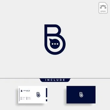 Letter B Chat Talk Logo Template Vector Design Illustrazione stock