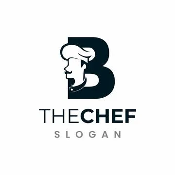 Letter B Chef Logo , Initial Restaurant Cook Vector Design Stock Illustration