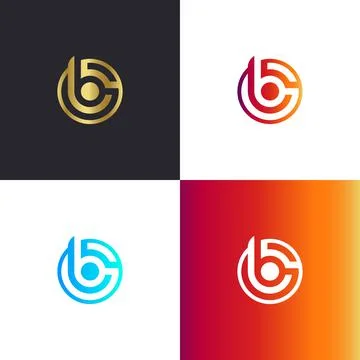 Letter B circle logo design vector template, b logo Stock Illustration