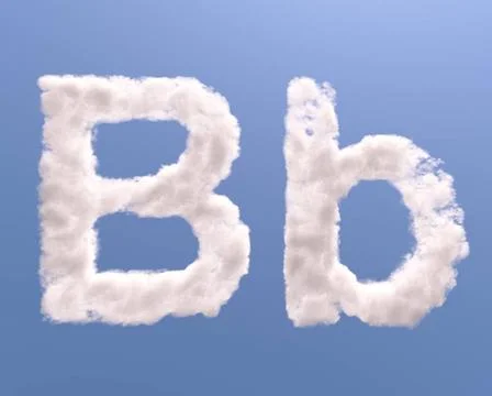 Letter B cloud shape Letter B cloud shape, isolated on white background Co... Stock Photos