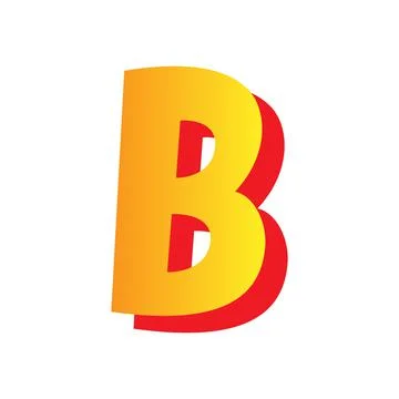 Letter b, comic style typeface with transparent background Stock Illustration