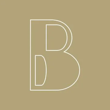 Letter B conceptual text design logo template design. White color outline Stock Illustration