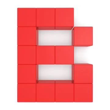 Letter b cubic red Stock Illustration