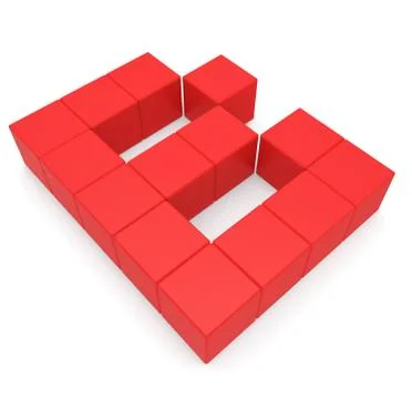 Letter b cubic red Stock Illustration