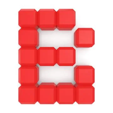 Letter b cubic red Stock Illustration