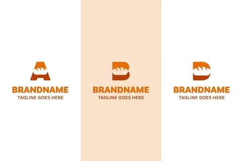 Letter A B D Bread Modern Logo Set, symbolizing freshness, craftsmanship, a.. Stock Illustration