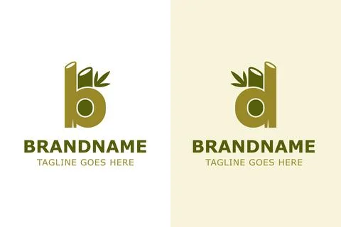 Letter B D or BI DI Bamboo Modern Logo, resilience, and sustainable innovatio Stock Illustration