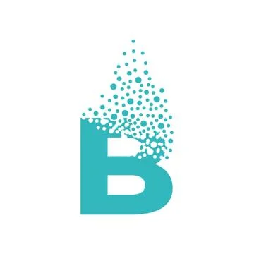 Letter B dispersing into a cloud of bubbles Stock-Illustration