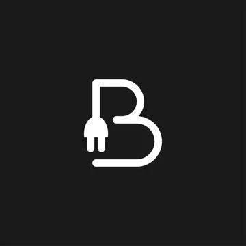 Letter B electric plug logo. Stock Illustration