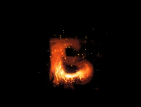 Letter B Fire Font Stock Footage 102763470