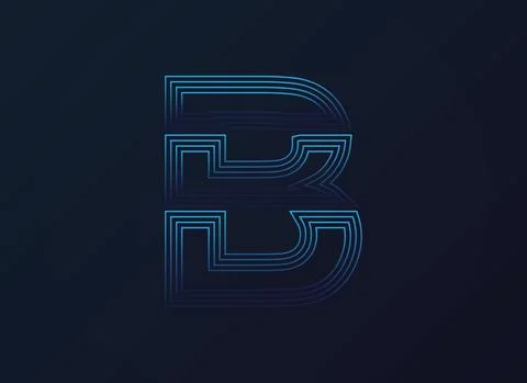 Letter B font, digital technology design, network concept.  Vector illustrati Stock Illustration