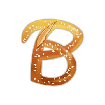 Letter b in the form of a pretzel Stock Illustration