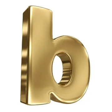 Letter b from gold solid alphabet 스톡 일러스트