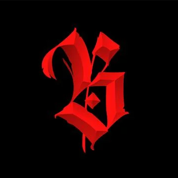 Letter B, in the Gothic style. Vector. Alphabet. Calligraphy and lettering. M Stock Illustration