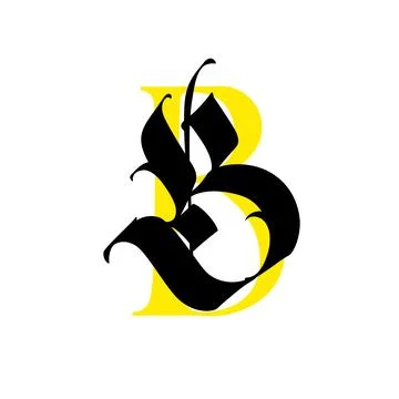 Letter B, in the Gothic style. Vector. Alphabet. The symbol is isolated on a Stock Illustration