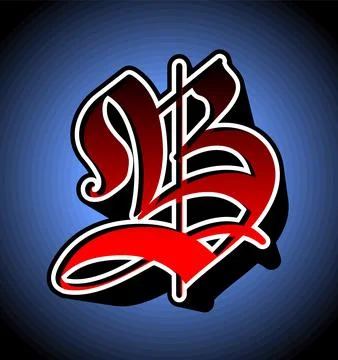 Letter b with gradient pattern Stock Illustration