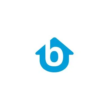 Letter B Home Logo 스톡 일러스트