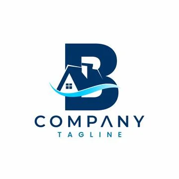 Letter B House Logo , Initial Home Logo Stock Illustration