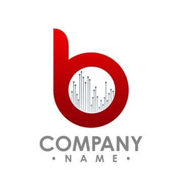 Letter B icon. Technology Smart logo, computer and data related business, hi- Illustrazione stock
