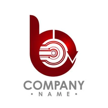 Letter B icon. Technology Smart logo, computer and data related business, hi- 库存插图