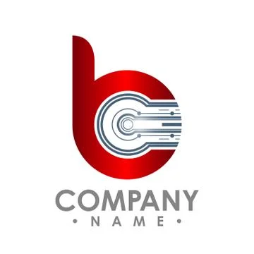 Letter B icon. Technology Smart logo, computer and data related business, hi- Illustrazione stock