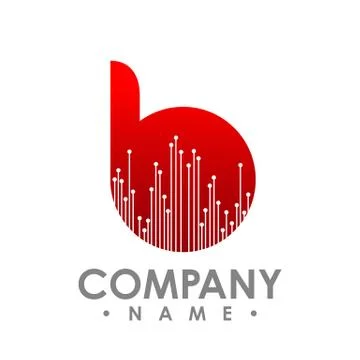 Letter B icon. Technology Smart logo, computer and data related business, hi- Stock Illustration