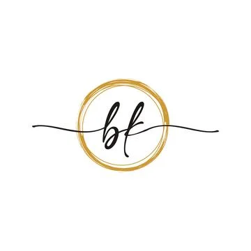Letter B K Initial Beauty Logo Template Illustrazione stock