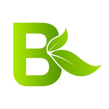 Letter B with leaf element, Ecology concept Stock Illustration