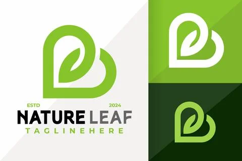 Letter B Leaf Logo Icon Vector Design. Creative simple logos designs illust.. Stock Illustration
