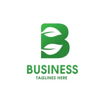 Letter B with leaf logo Stock Illustration
