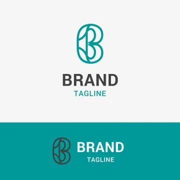Letter B Line Simple Logo Stock Illustration