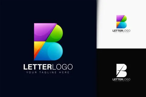 Letter B logo design with gradient Stock Illustration